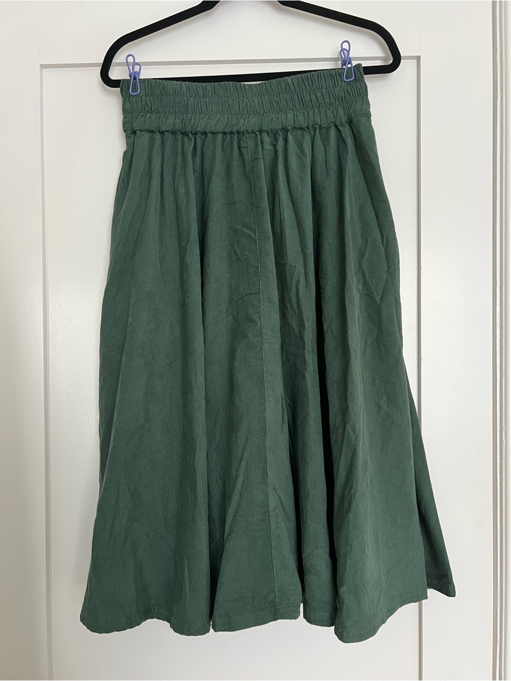 Free People We The Free Cord Full Skirt Dark Green Size S